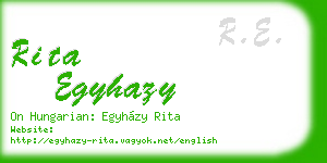 rita egyhazy business card